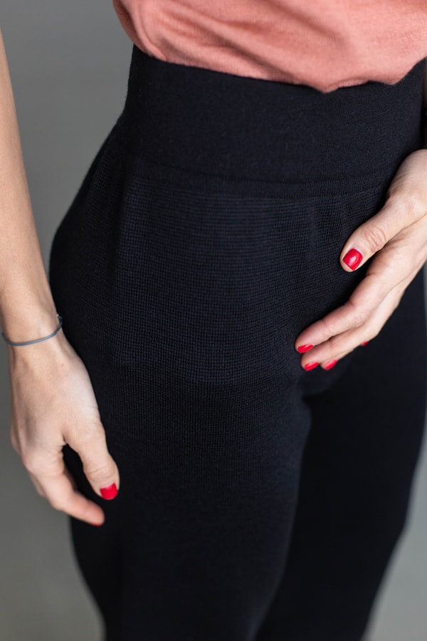Прямые брюки из 100% merino wool premium quality - Черный