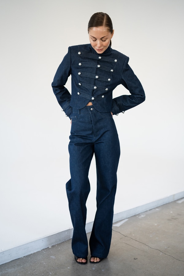 Napoleon Jacket из итальянского денима - Синий